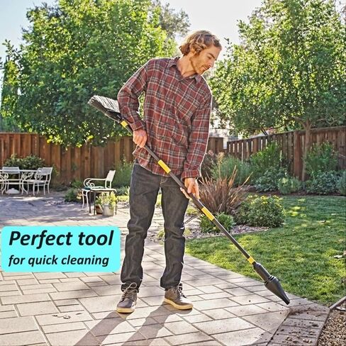 Outdoor Broom with Built-in Lightweight Rechargeable Cordless Leaf Blower | Collapsible Broom for RV, Camping, Deck, Patio or Balcony in Saudi Arabia