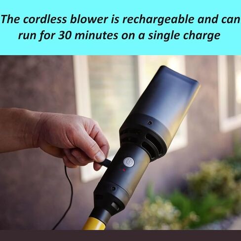 Outdoor Broom with Built-in Lightweight Rechargeable Cordless Leaf Blower | Collapsible Broom for RV, Camping, Deck, Patio or Balcony in Saudi Arabia