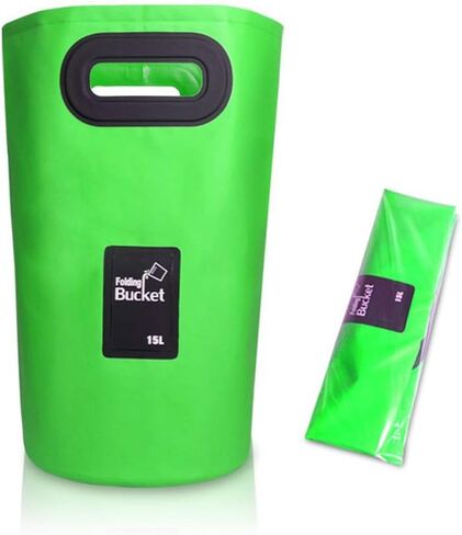 Portable Folding Bucket- Great for Camping Traveling Hiking Fishing Boating Gardening（Green） in Kuwait