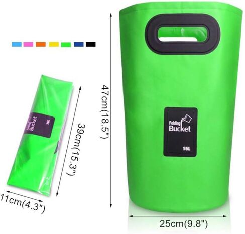 Portable Folding Bucket- Great for Camping Traveling Hiking Fishing Boating Gardening（Green） in Kuwait