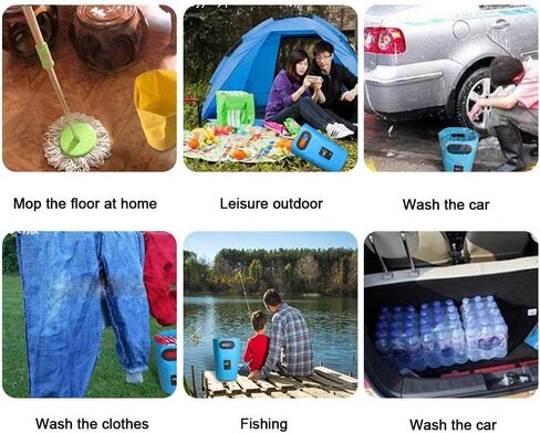 Portable Folding Bucket- Great for Camping Traveling Hiking Fishing Boating Gardening（Green） in Kuwait