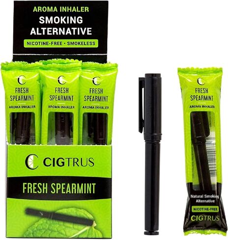 Cigtrus Smokeless Air Inhaler - Natural Smoking Alternative | Tobacco-Free, Nicotine-Free, & Non-Electric | Oral Fixation Relief - Quit Smoking Aid & Stop Vaping Aid | ICY Peppermint- 20 Pieces in Saudi Arabia