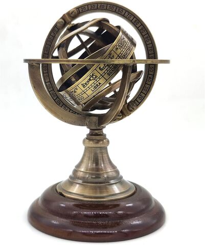 6 "النحاس Armillary المجال غلوب ساعة كروية الإسطرلاب خمر ديكور بحري البوصلة in Saudi Arabia