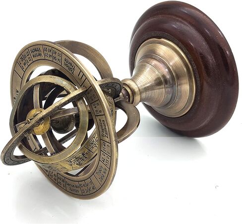 6 "النحاس Armillary المجال غلوب ساعة كروية الإسطرلاب خمر ديكور بحري البوصلة in Saudi Arabia