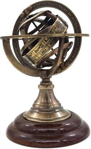 6 "النحاس Armillary المجال غلوب ساعة كروية الإسطرلاب خمر ديكور بحري البوصلة in Saudi Arabia