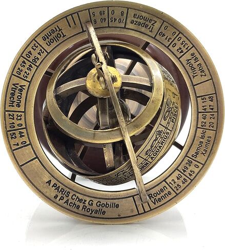 6 "النحاس Armillary المجال غلوب ساعة كروية الإسطرلاب خمر ديكور بحري البوصلة in Saudi Arabia