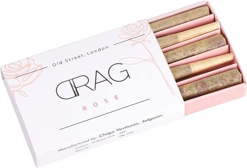 10 Floral pre-Rolled Smokes - Drag - Rose | 100% Organic, sourced from The Alpine Forests of The Himalayas | Herbal Cigarette in Kuwait