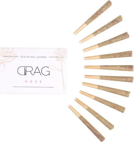 10 Floral pre-Rolled Smokes - Drag - Rose | 100% Organic, sourced from The Alpine Forests of The Himalayas | Herbal Cigarette in Kuwait