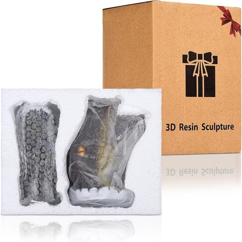 Petpigo Wall-Mounted 3D Dinosaur Wall Head Bust Sculpture Bursting Mounted Head Statue Bust Dinosaur Wall Art Ornaments for Family and Children's Bedroom (Grey) in Saudi Arabia