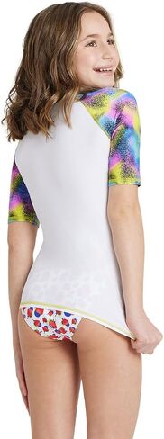 ARENA Girls' Standard Uv Protection Short Sleeve Shirt Rash Allover in Saudi Arabia