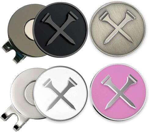 Golf Ball Markers Personlized Logo Enamel with A Strong Magnetic Hat Clips, A Premium Golf Gifts for Men Women Kids,including 4pcs ball markers + 2pcs hat clip in Saudi Arabia