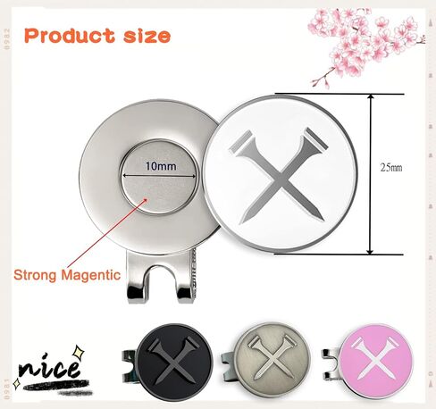 Golf Ball Markers Personlized Logo Enamel with A Strong Magnetic Hat Clips, A Premium Golf Gifts for Men Women Kids,including 4pcs ball markers + 2pcs hat clip in Saudi Arabia