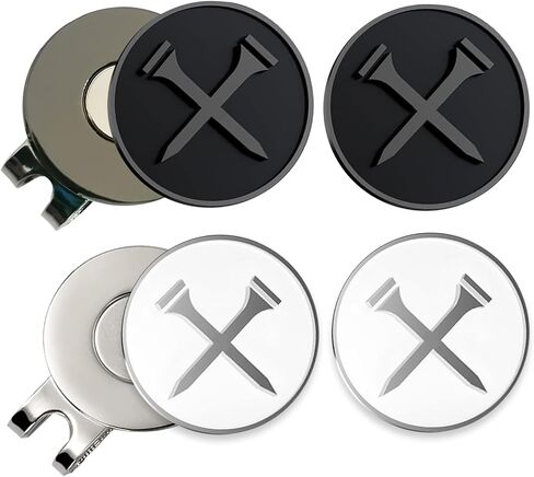 Golf Ball Markers Personlized Logo Enamel with A Strong Magnetic Hat Clips, A Premium Golf Gifts for Men Women Kids,including 4pcs ball markers + 2pcs hat clip in Saudi Arabia