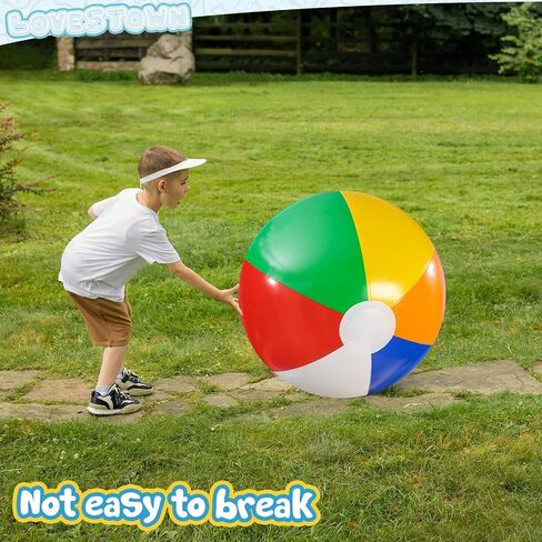 LovesTown Giant Inflatable Beach Balls, 42" Large Beach Ball Inflatable Pool Ball for Summer Beach Swimming Pool Party in Saudi Arabia