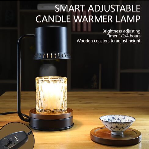 Candle Warmer Lamp with Timer, Candle Lamp Warmer, Lamp Candle Warmer for Jar Candles, Candle Light Warmer, Candle Melting Lamp, Adjustable Candle Warmer Lamp Modern White in Saudi Arabia