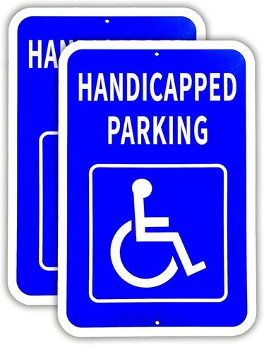 Minton Handicap Parking Sign, Handicap Signs for Parking, Large 12 x 18 Inches .040 Aluminum Ada Parking Sign, UV Protected and Weatherproof in Saudi Arabia