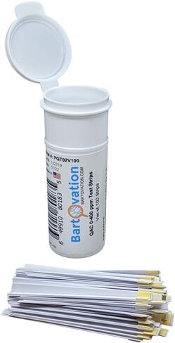 Restaurant Quaternary Ammonium (QAC, Multi Quat) Sanitizer Plastic Test Strips, 0-400 ppm [Vial of 100 Strips] in Saudi Arabia