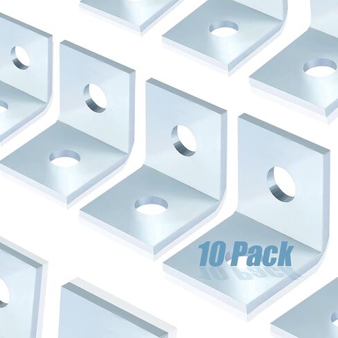 حامل موصل بزاوية 90 درجة بفتحتين على شكل حرف L، سمك 4.8 مم، مناسب لمسمار 1/2 بوصة في قناة تبختر 1-5/8 بوصة، مجلفن بالفولاذ، 10 عبوات in Kuwait