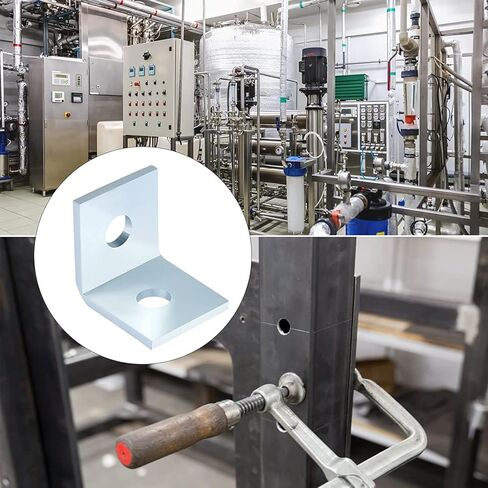 حامل موصل بزاوية 90 درجة بفتحتين على شكل حرف L، سمك 4.8 مم، مناسب لمسمار 1/2 بوصة في قناة تبختر 1-5/8 بوصة، مجلفن بالفولاذ، 10 عبوات in Kuwait