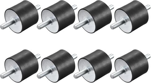 uxcell M10x28mm حوامل مطاطية، 8 قطع مضادة للاهتزاز معزولة ممتصة للصدمات ذكر لضواغط الهواء، محرك المرآب، محركات الديزل، 50x20 مم in Kuwait
