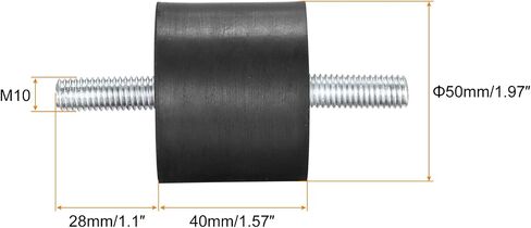 uxcell M10x28mm حوامل مطاطية، 8 قطع مضادة للاهتزاز معزولة ممتصة للصدمات ذكر لضواغط الهواء، محرك المرآب، محركات الديزل، 50x20 مم in Kuwait