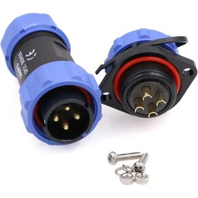 Eonvic Weipu SP21 2-12 Pin Male Plug Female Socket Flange Waterproof IP68 Connector Cable Industrial Circular Solar Electrical Connector (12Pin)