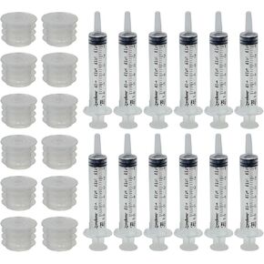 Press in Bottle Adapter fits Bottles 18 mm (0.70 Inches) Outer Neck Size Paired with 6 ml Clear Oral syringe (Pack of 12)