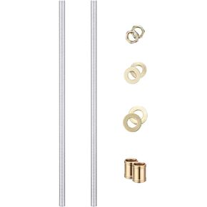 Canomo Lamp Repair Hardware Lamp Pipe Kit includes 12" All Thread Zinc Plated Lamp Pipes 1/8 Thread, Washers and Nuts, 1 Set(2 Pieces)