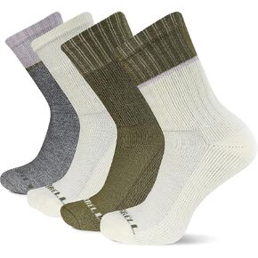 جوارب Merrell للرجال والنساء للمشي لمسافات طويلة الحرارية - عبوة من 4 أزواج - حزام دعم قوس للجنسين ومزيج من الصوف in Saudi Arabia