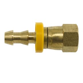 2111-04-04-B Brass Straight Tube Fitting, 1/4" Hose x 7/16"-20 Female JIC Swivel