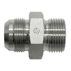 7002-10-16 Steel Straight Conversion Adapter Fitting, 7/8"-14 Male JIC x 1-11 Male BSPP