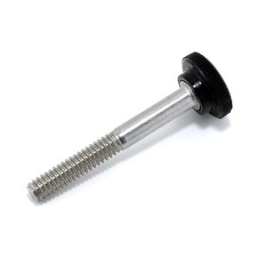 1/4"-20 x 2" Thumb Screw Stainless Steel - Black Knurled Round Plastic Knob - Standard/Coarse Thread ThumbScrew - Length: 2.000" - Proudly Built in USA - Package of (4)