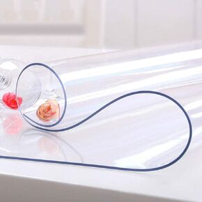 Custom Multisize 1.5mm Thick Clear PVC Table Cover Protector - 16 x 16 Inch Waterproof Crystal Soft Plastic Square Tabletop Protective Pad for End Table/Night Stand/Side Table, 2pcs