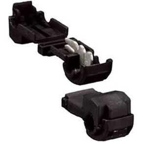 Install Bay BKTT Black Insulation Displacement T-Tap Connector 26-24 Gauge - 100 Pack