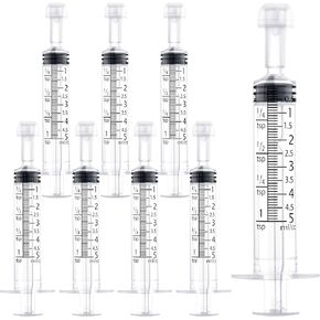 10Pack 1ml/cc Syringe for Liquid with Caps - Liquid Measuring Syringe - Syringes Tools for Scientific Labs, Feeding, Jello Shots - Individually Sterile Sealed