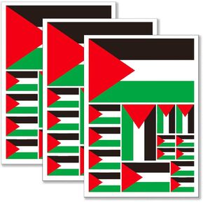 ملصق علم فلسطين ملصق فلسطيني بأحجام متعددة (3 عبوات، 11.7 × 8.3 بوصة)
