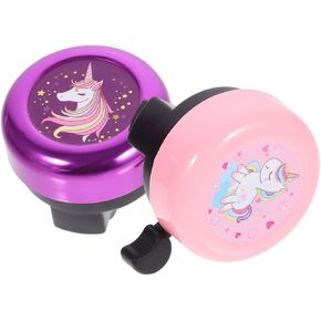 Milisten 2pcs Unicorn Bike Bell, Kids Bike Bell, Kids Bicycle Bell, Bicycle Handlebars Replacement Bike Accessories for Girls Adults Kids