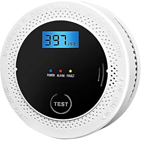 Smoke and Carbon Monoxide Detector Powered by Battery with Digital Display, Dual Alarm Sensor of Smoke and CO,Easy to Install