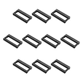 DIP IC Chip Socket Adapter Soldering [for PCB Circuit Board] - 2.54mm Pitch/28 Flat Pins/ 10 Pcs