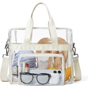 Clear Bag For Stadium Events 12×6×12 Crossbody Beach Lunch Tote Transparent Bag Purse Stadium Approved For Women Men in Saudi Arabia