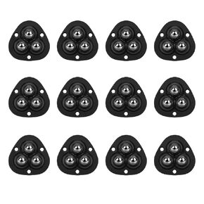 Self Adhesive Mini Caster Wheels for Small Appliances, 360°Rotation Swivel Stainless Steel Rollers for Furniture Storage Bins Trash Can (4 Pack, Black) Drcoevo