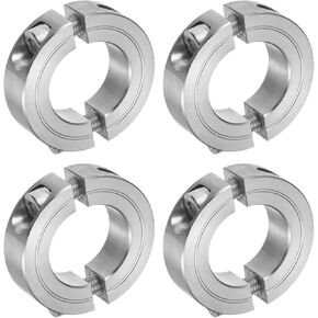 uxcell 4pcs Double Split Clamp-On Shaft Collar for 1" Shaft, Two-Piece Clamping Collar, 1-3/4" OD, 1/2" Thick, 304 Stainless Steel Axle Collar Clamp, Set Screw Style