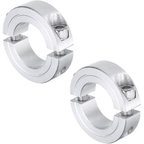 uxcell 2pcs Double Split Clamp-On Shaft Collar for 1" Shaft, Two-Piece Clamping Collar, 1-3/4" OD, 1/2" Thickness, Aluminum Alloy Set Screw Split Collar Clamp