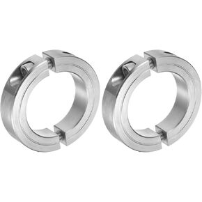 uxcell 2pcs Double Split Clamp-On Shaft Collar for 2" Shaft, Two-Piece Clamping Collar, 3" OD, 11/16" Thick, 304 Stainless Steel Axle Collar Clamp, Set Screw Style