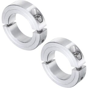 uxcell 2pcs Double Split Clamp-On Shaft Collar for 1-3/8" Shaft, Two-Piece Clamping Collar, 2-1/4" OD, 9/16" Thickness, Aluminum Alloy Set Screw Split Collar Clamp