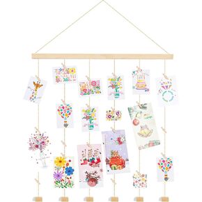 حوامل صور خشبية معلقة لعرض الصور مع 30 مشبكًا، إطارات مجمعة للصور للجدار، مناسبة للمنزل والمكتب وغرفة النوم وغرفة النوم in Kuwait