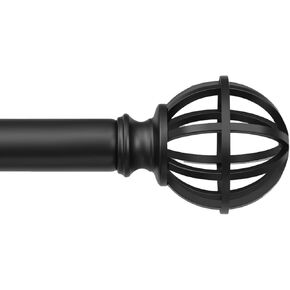 Bronze Curtain Rods for Windows 32 to 45 Inch (2.6-3.7ft), 1 Inch Heavy Duty Curtain Rods with Twisted Cage Finials, Adjustable Window Curtain Rod Set for Bedroom, Living Room, Patio, Kitchen