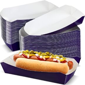 200 Pack Paper Hot Dog Trays, 2 lb Heavy Duty Paper Food Boats, Grease Resistant Hot Dog Holder Disposable Serving Trays for Birthday Fairs Festivals Party Decorations Supplies 7 x 3.3 Inch in Kuwait