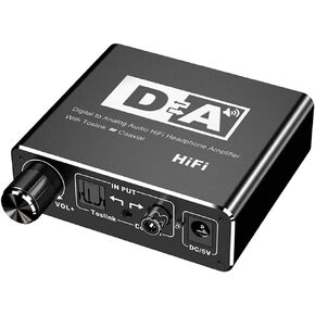 192kHz Digital to Analog Audio Converter with Volume Adjustable, Convert Coaxial/Optical Signal for PS4, Xbox, Blu-ray player to Output on RCA L/R, 3.5mm Audio Headphone Speaker in Kuwait