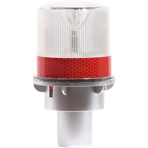 Aolyty Solar Strobe Warning Beacon Light Outdoor LED 200 Meters Visibility IP48 Waterproof 3M Reflective Film Traffic Cone Barricade Roadblock